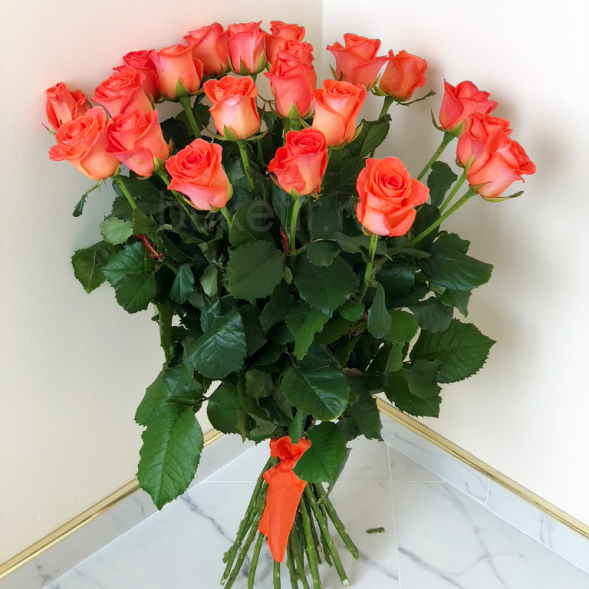21 коралловая роза, лента в Москве